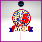 Sonic Shaker Cake Topper/Gamer Birthday/ Sonic Party Decor
