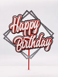 Geometrical Happy Birthday Cake Topper