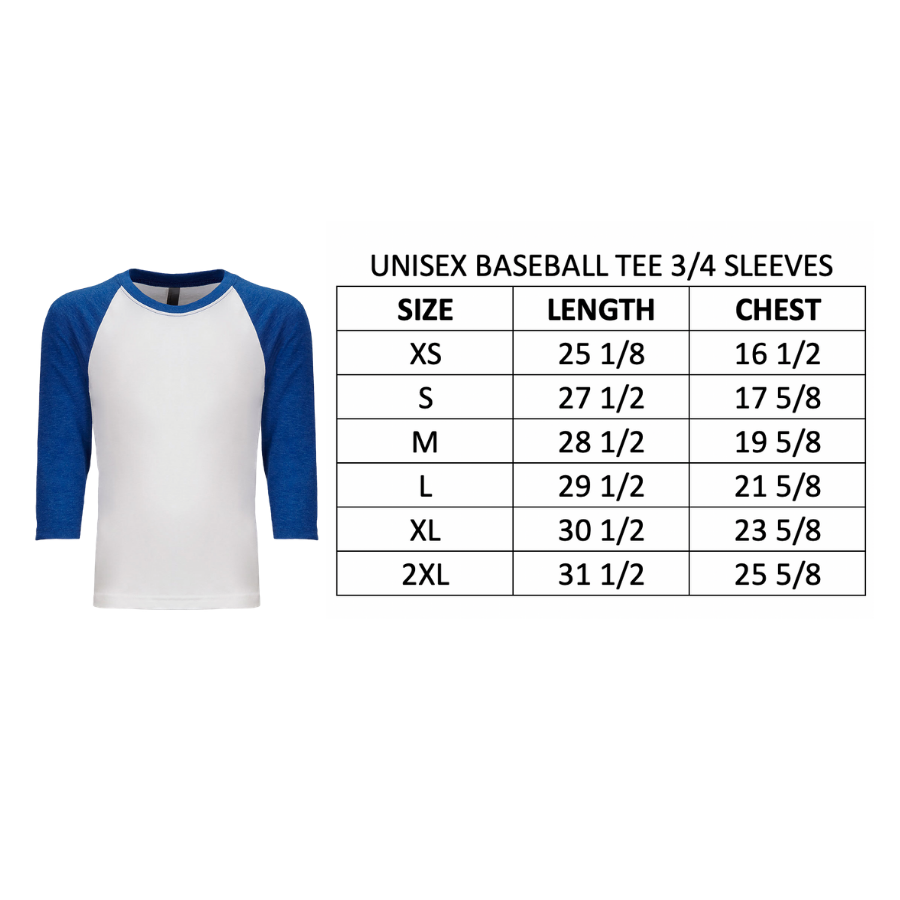 Size Chart Unisex Baseball Tee