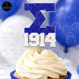 Sigma Cupcake Toppers | Fraternity Celebration (Set of 12)