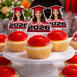 Photo Graduation Cupcake Toppers/Personalized Grad Party Decor/High School/College