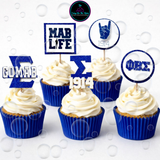 Sigma Cupcake Toppers | Fraternity Celebration (Set of 12)