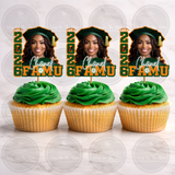 Photo Graduation Cupcake Toppers/Personalized Grad Party Decor/High School/College