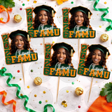 Photo Graduation Cupcake Toppers/Personalized Grad Party Decor/High School/College