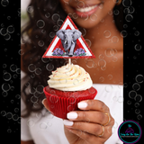 Delta Inspired Cupcake Toppers, Sorority Event Decor, Birthday Probate Dessert Picks, Red White (V.2)