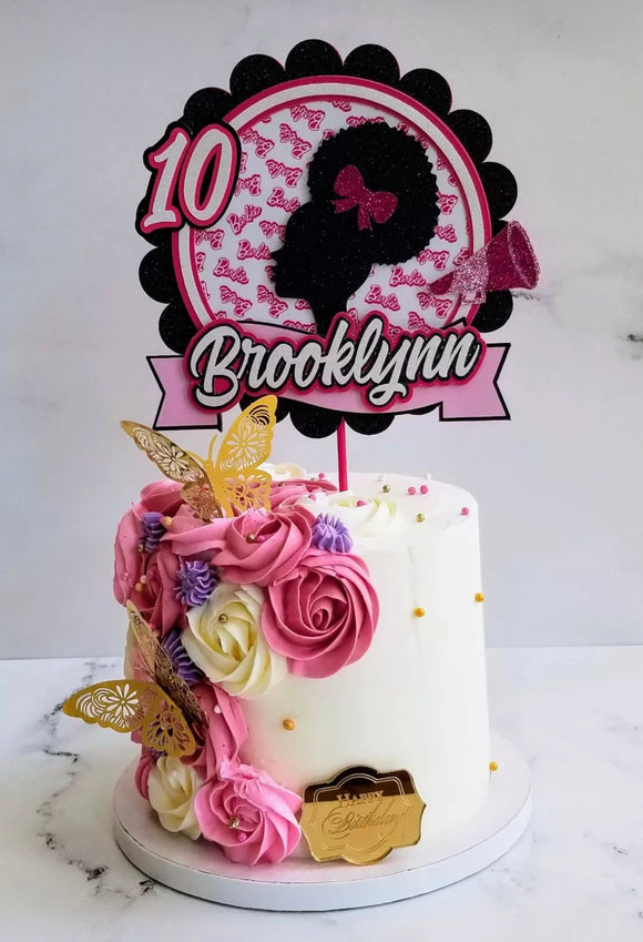 Barbie Silhouette Birthday Cake Topper