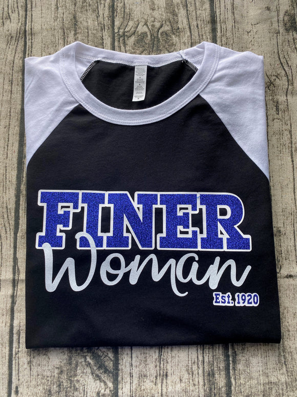 Zeta Finer Woman 3/4 Sleeve Baseball T-Shirt