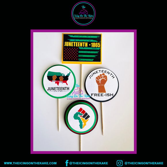 Juneteenth Cupcake Topper/Party Picks