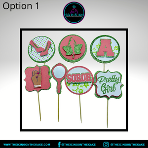 Pretty Girl Sorority Cupcake Toppers